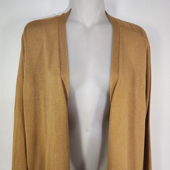 Maurices Cardigan Sweater Size XL Gold Pointelle Back Open Front Long Sleeve - Picture 5 of 11